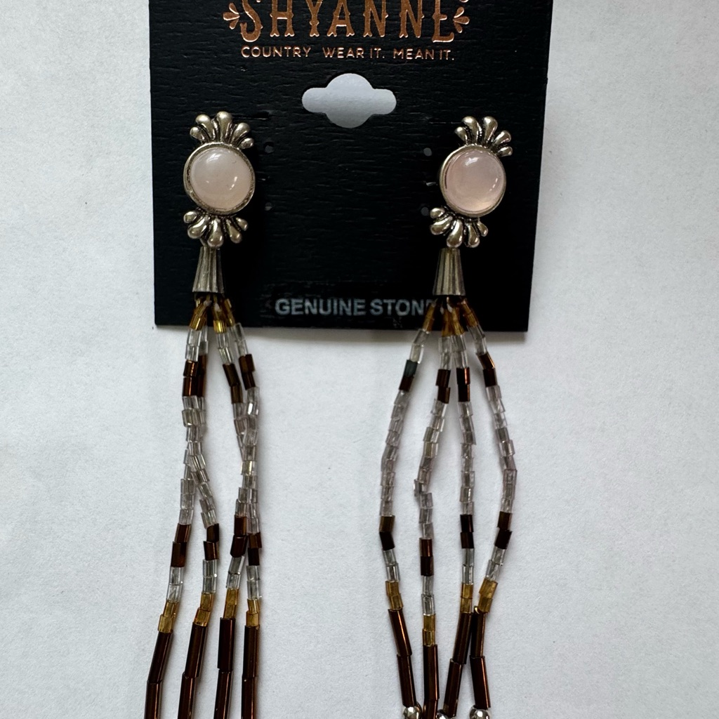 Shyanne Silver And Brown Southwestern Earrings 17$